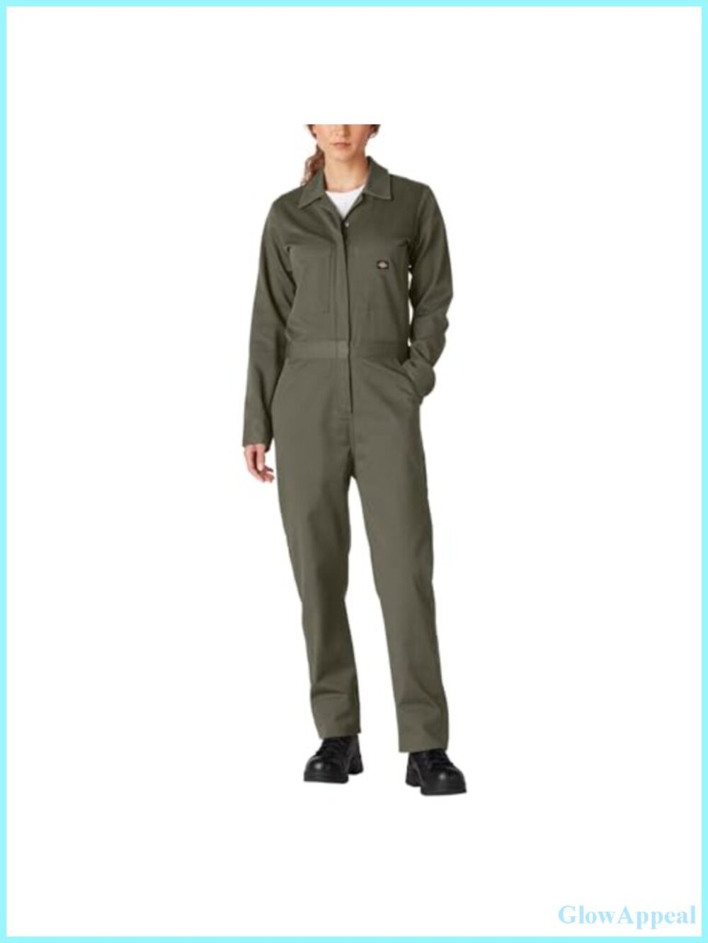 Women's Long Sleeve Cotton Twill Coverall Overall Jumpsuit